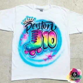 Airbrush Multicolor Skate Birthday Shirt Design