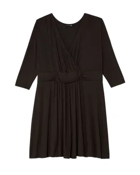 Anise 3/4 Sleeve Knotted Dress | Black