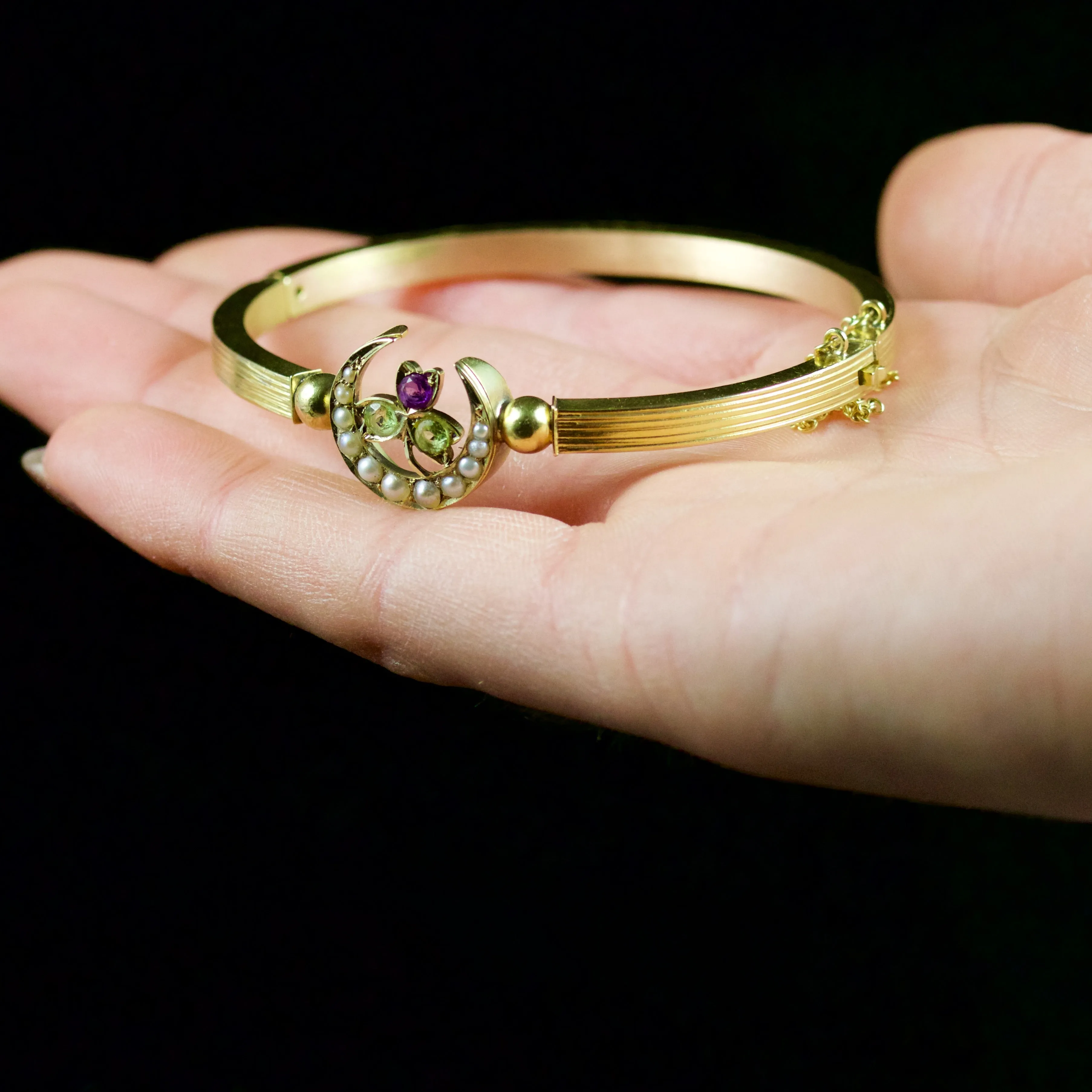 Antique Victorian Suffragette Bangle 18Ct Gold Circa 1900