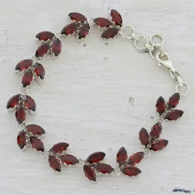 Autumn Air Garnet and Sterling Silver Tennis Bracelet from India