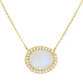 Azizi Necklace With Crystals - Moonstone