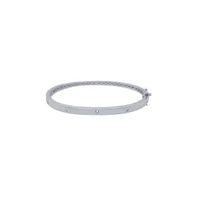 Bangle with Cubic Zirconia in Sterling Silver