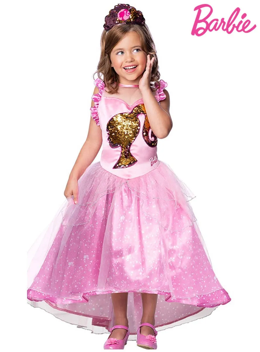 Barbie Pink Princess Girls Deluxe Dress Up Costume