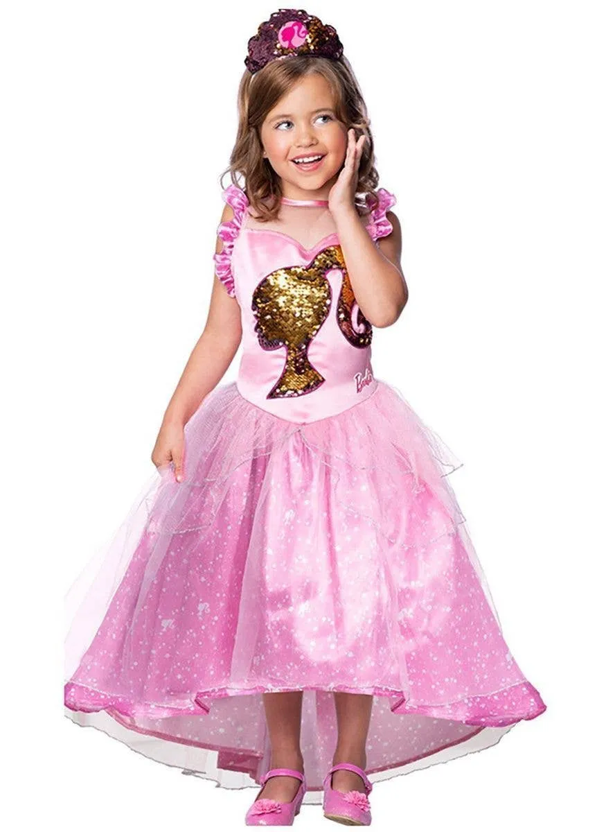 Barbie Pink Princess Girls Deluxe Dress Up Costume