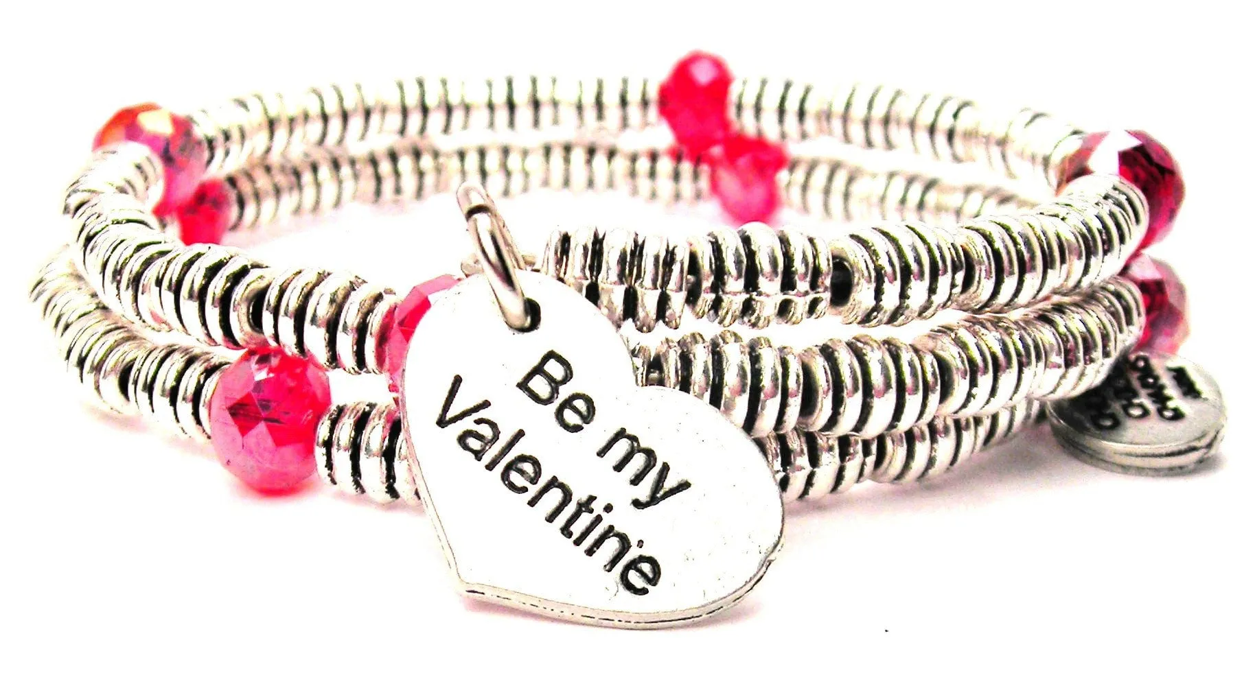 Be My Valentine Curly Coil Wrap Style Bangle Bracelet