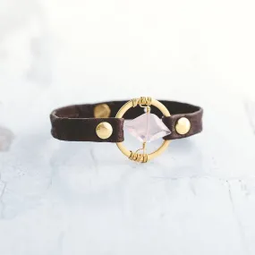 Be The Light Bracelet - Brushed Gold - Rose Quartz