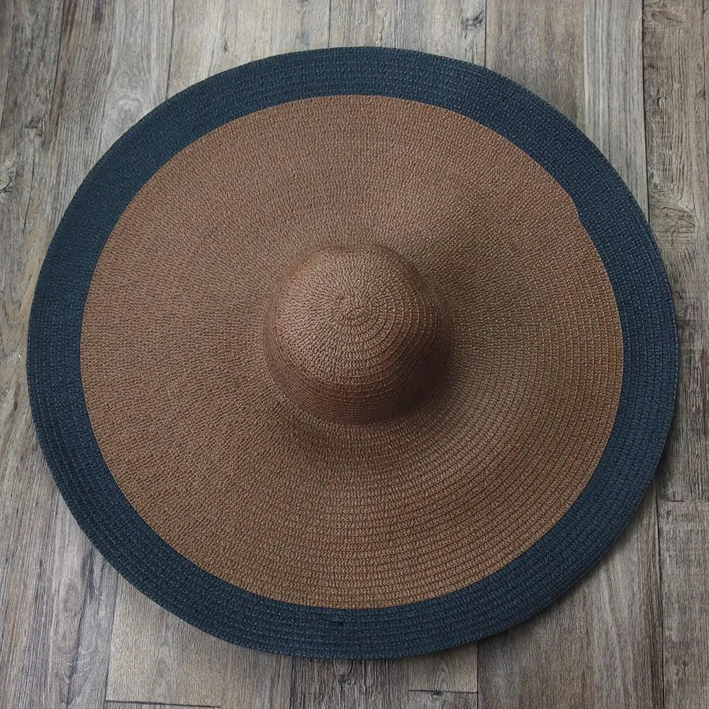 Beach Hat, Large Wide Brim Straw Sun Hats, Oversized Anti UV 50 Summer Hat