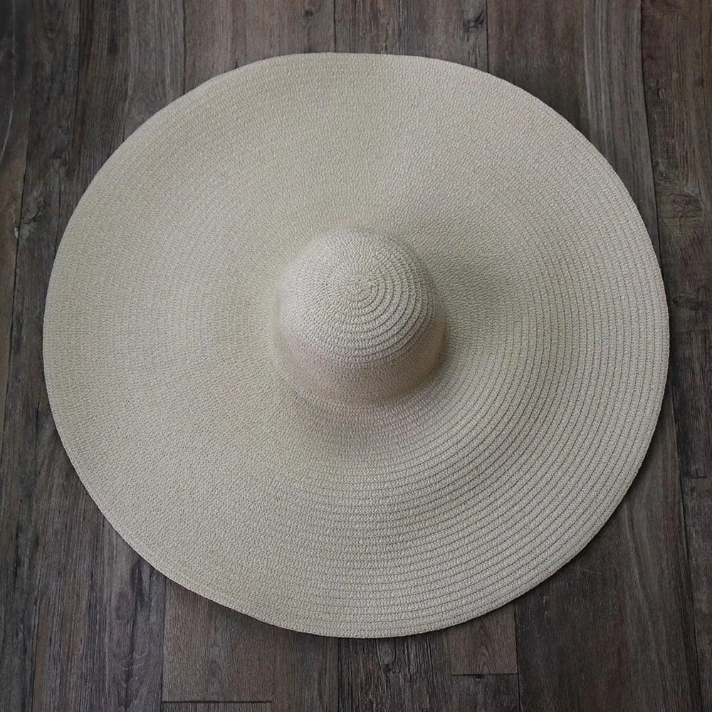 Beach Hat, Large Wide Brim Straw Sun Hats, Oversized Anti UV 50 Summer Hat