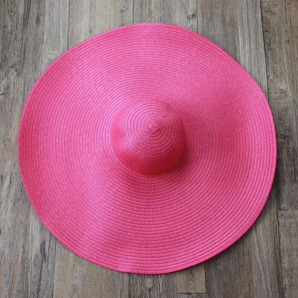 Beach Hat, Large Wide Brim Straw Sun Hats, Oversized Anti UV 50 Summer Hat