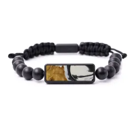 Bead Wood Resin Bracelet - Carlin (Black & White, 579585)