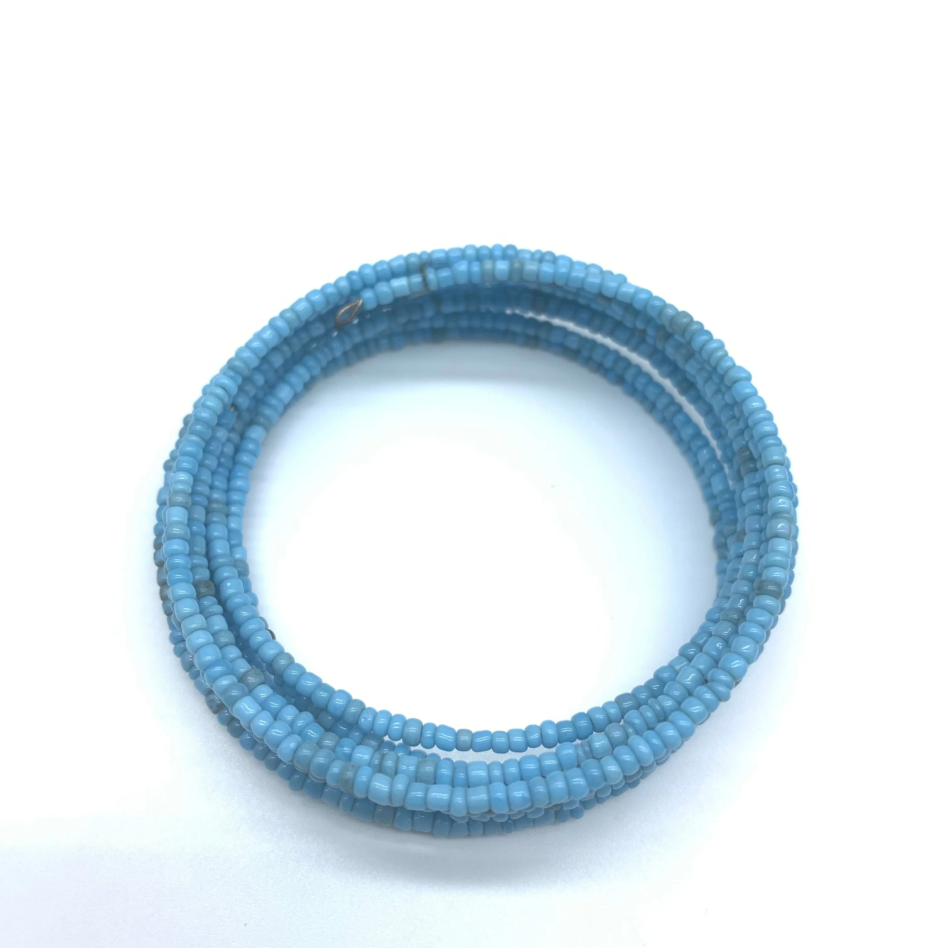 Beaded Coil Bracelet-Blue Variation 4