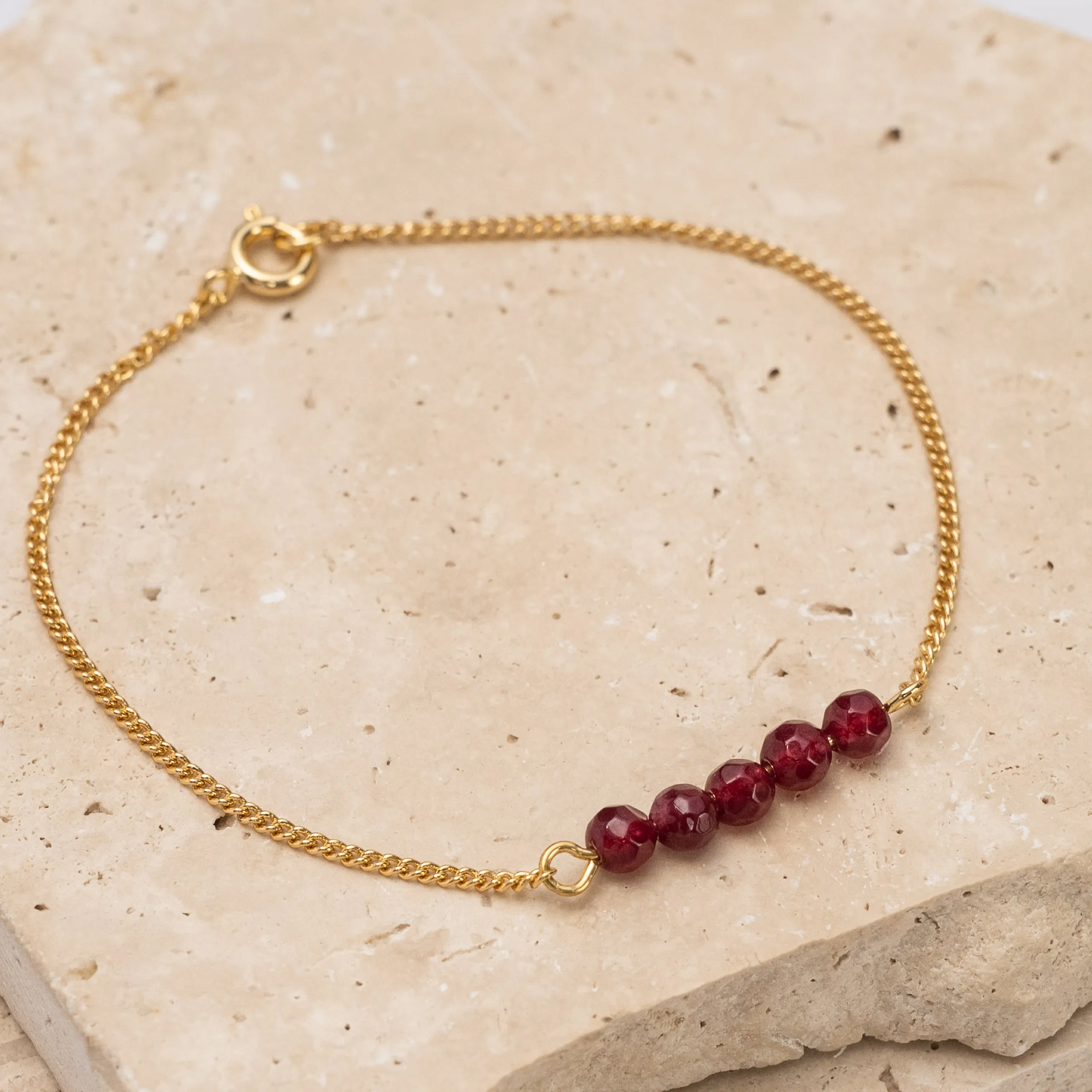 Birthstone 14k gold plated bracelet - Petite