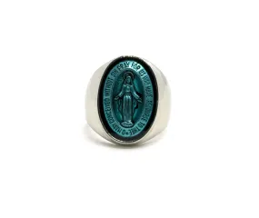 Black Pearl Creations Holy Ring Blue Signet Ring