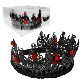 Black Tiara with Red Crystals