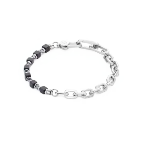 Bracelet Cubes Fusion link chain black