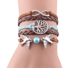 Braided Leather Charm Bracelet