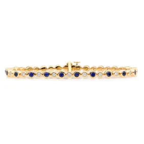 Bubbly Classic Sapphire and Diamond Tennis Bracelet