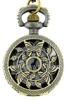 Butterfly Necklace Pocket Watch