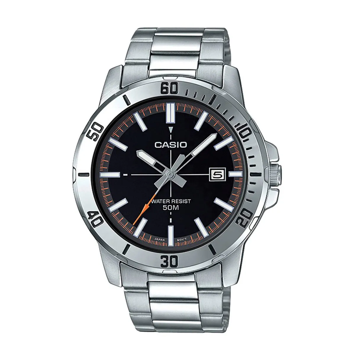 Casio Enticer Black Dial Stainless Steel Watch | MTP-VD01D-1E2VUDF