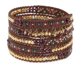 Chan Luu Garnet Delicate Charm Wrap Bracelet (Pre-Order)