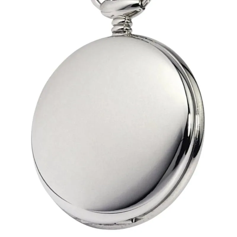 Chrome Half Hunter Blue Face Pocket Watch by Burleigh CHR1255