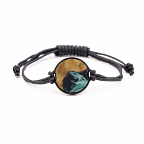 Circle Wood Resin Bracelet - Laverna (Dark Green, 568769)