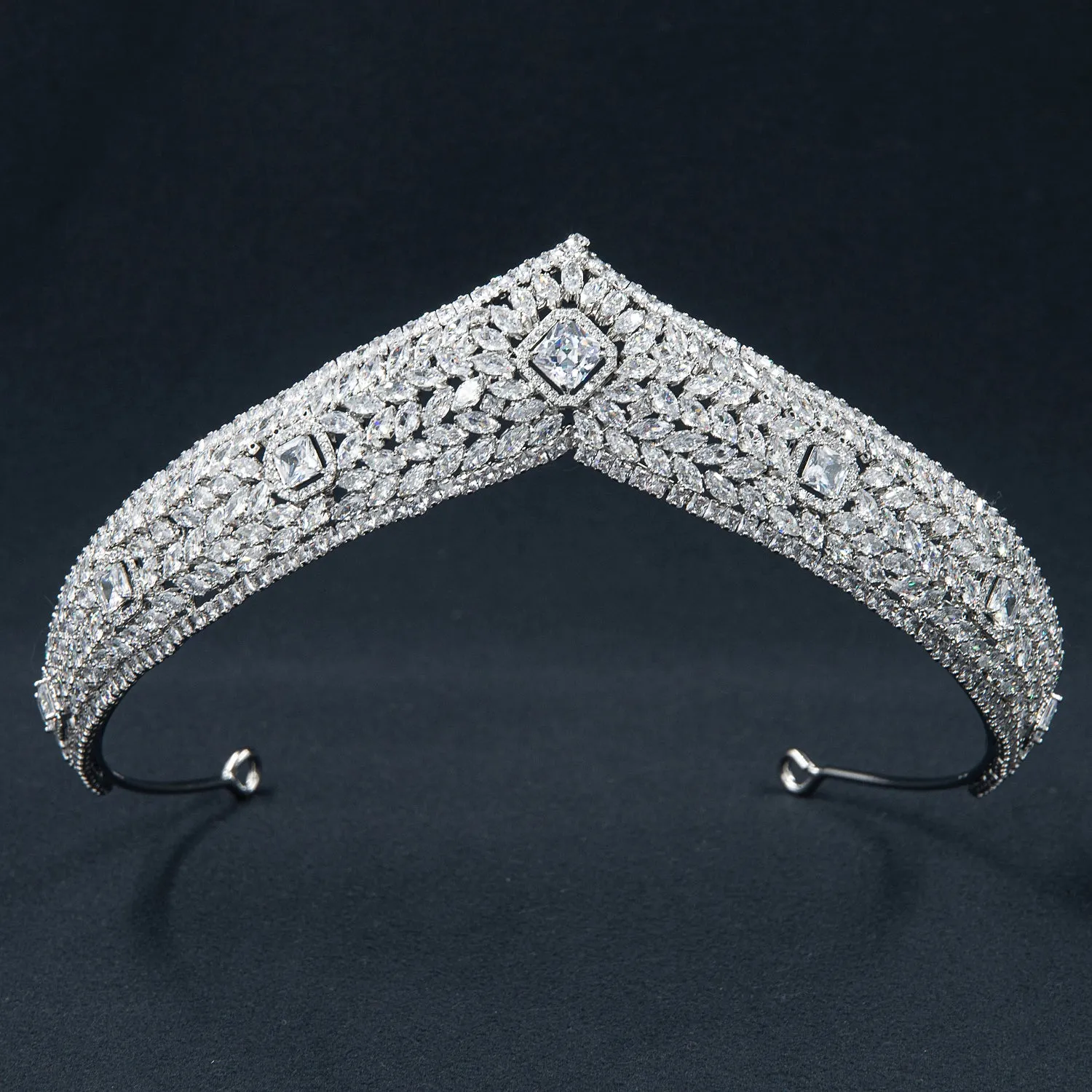 Class 5A Zirconia Wedding Tiara,Crystal Bride Tiaras for Bride FK93750