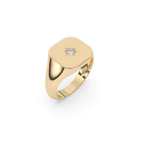 Classic Diamond Star Signet Ring