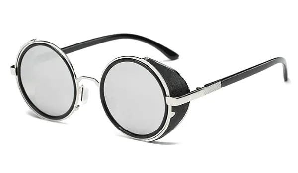 Classy Men Silver Retro Side Shield Sunglasses