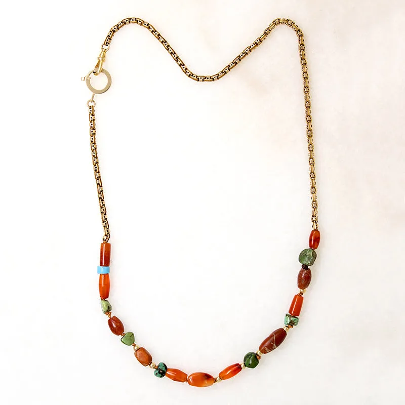 Colorful Ancient Beads & Fancy Chain Necklace by Ancient Influences