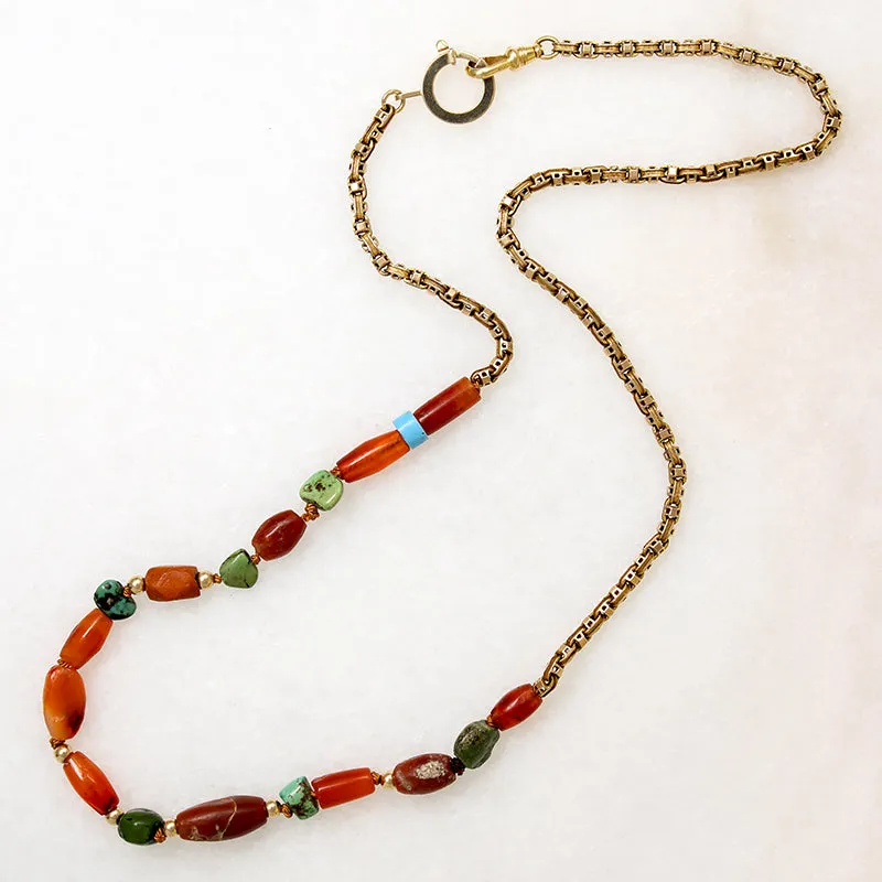 Colorful Ancient Beads & Fancy Chain Necklace by Ancient Influences