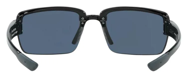 Costa Del Mar Mens Galveston Shiny Black Frame - Blue Mirror 580 Plastic Lens - Polarized Sunglasses