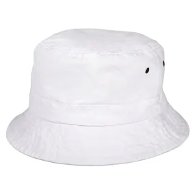 Cotton Packable Bucket Hat White Wholesale Pack