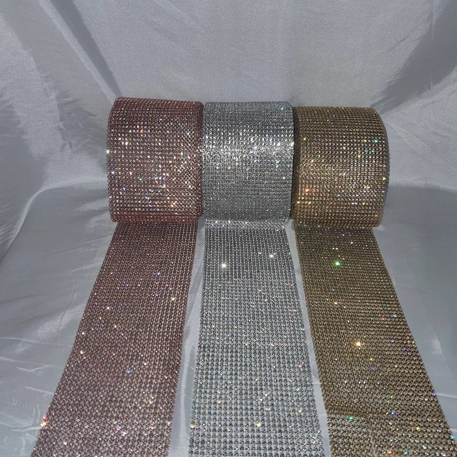 Crystal Diamante rhinestone ribbon flexible trim for cakes AB or CLEAR 1yrd by Crystal wedding uk