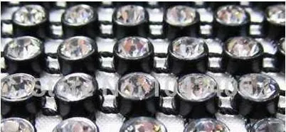 Crystal Diamante rhinestone ribbon flexible trim for cakes CLEAR/BLACK BASE 1yrd by Crystal wedding uk