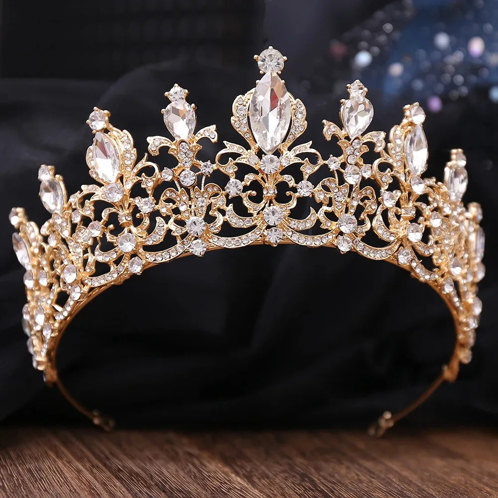 Crystal Rhinestone Tiara Crown Hair Accessory for Women