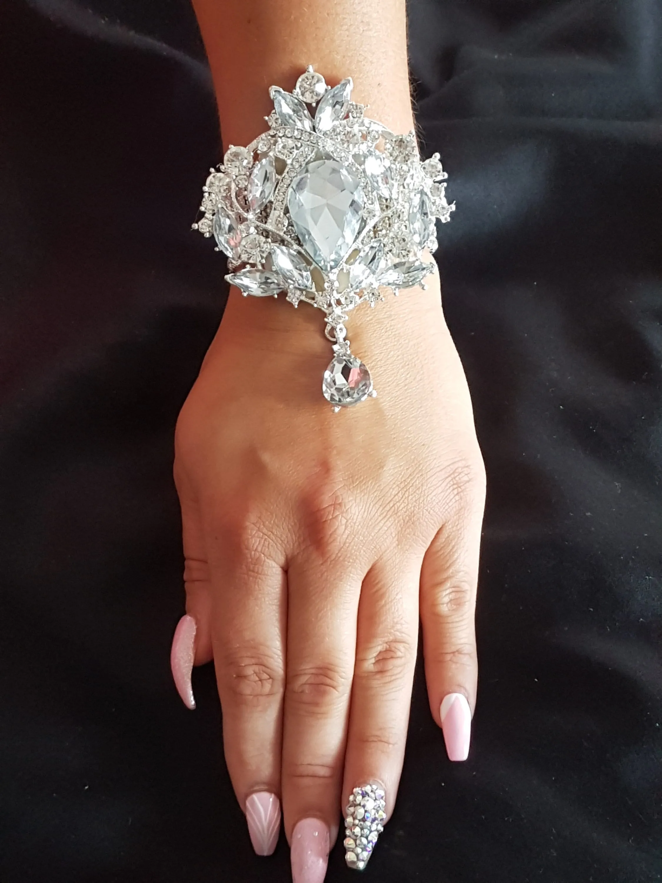 Crystal wrist corsage  -SEVERAL DESIGNS see chart to choose by Crystal wedding uk