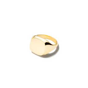 Cushion Large Signet Ring Yellow Gold