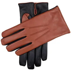 Dents Penrhyn Two Toned Touchscreen Leather Gloves - Black/Highway Tan