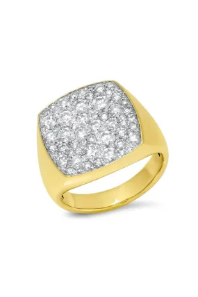 Diamond Cushion Signet Ring