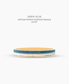 EDEN   ELIE Everyday Gold Narrow Bangle - pacific blue