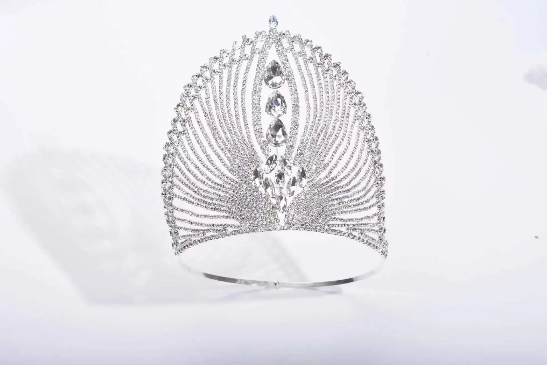 European Style Zircon Big Tiara Crown Hair Accessory