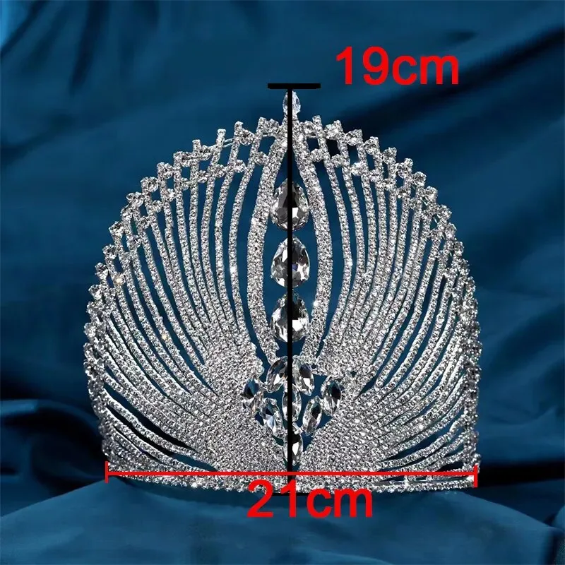 European Style Zircon Big Tiara Crown Hair Accessory