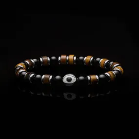 Evil Eye Tiger Eye Beaded Bracelet