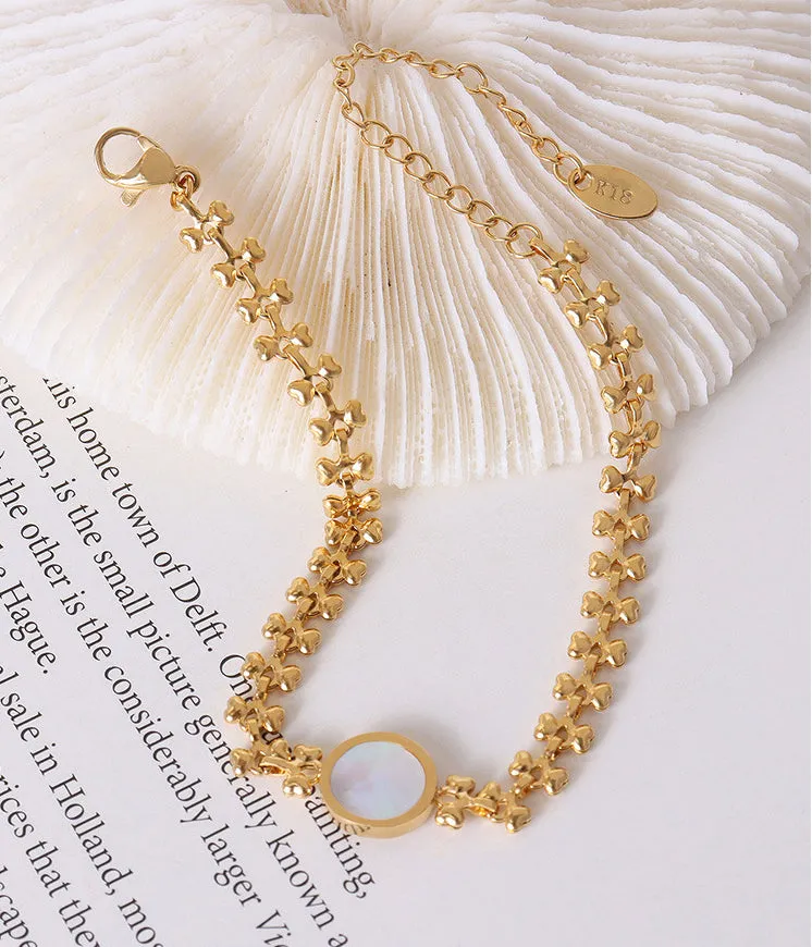 Exquisite and fashionable ears of wheat with white seashell circle/heart design jewelry