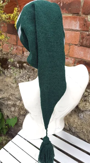 Extra long harry potter inspired pixie hat, available in all house colours and styles.