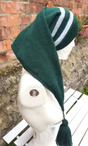 Extra long harry potter inspired pixie hat, available in all house colours and styles.