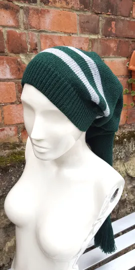 Extra long harry potter inspired pixie hat, available in all house colours and styles.