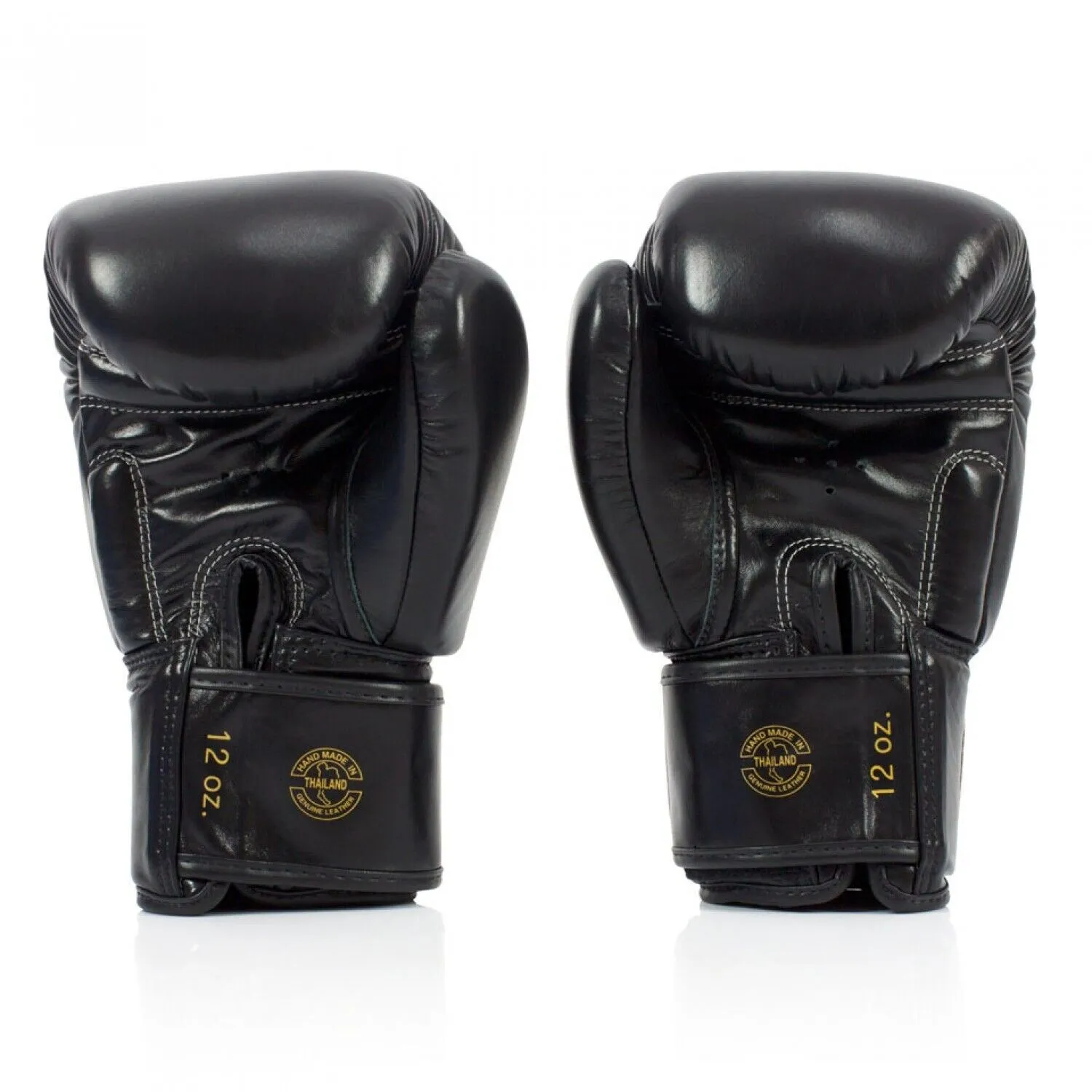 Fairtex BGV19 Deluxe Tight Fit Leather Boxing Gloves Muay Thai  Black / Gold