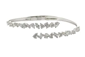 Fancy Cut Bypass Diamond Bangle Bracelet